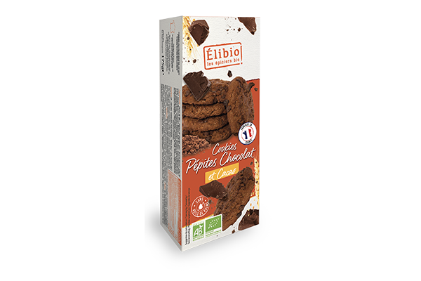 Cookies pépites chocolat et cacao ELIBIO 175 g Bio