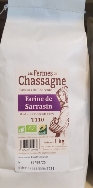 Farine de sarrasin Fermes de Chassagne 1 kg Bio