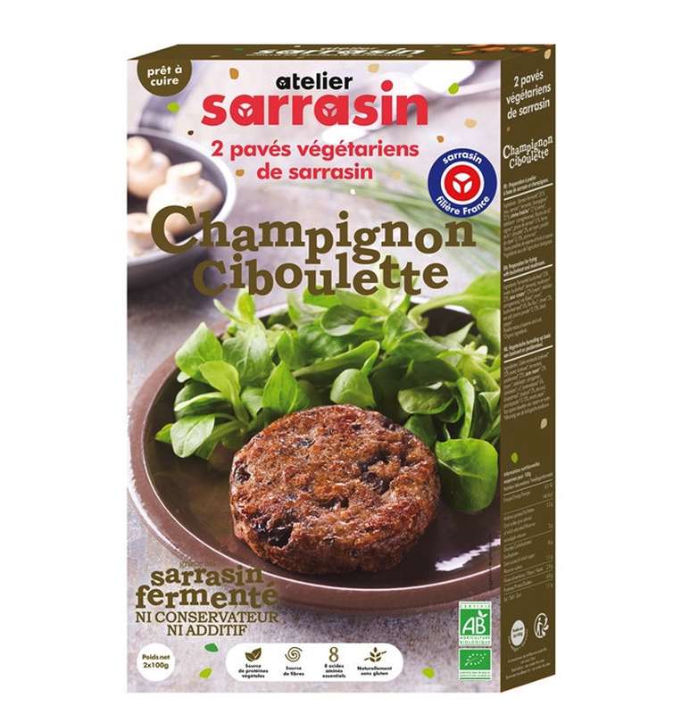 Pavé de sarrasin champignon ciboulette 200 g Bio