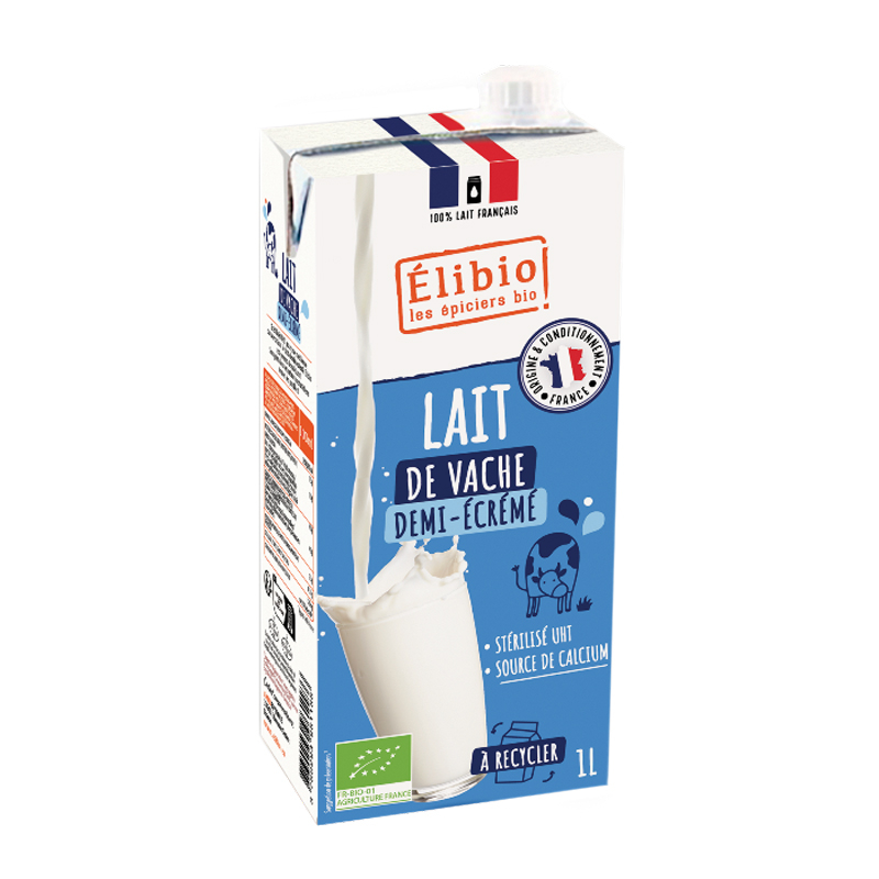 Lait 1/2 écrémé Elibio 1l Bio