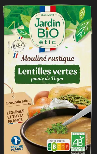 Mouliné Lentilles vertes pointe de thym 1 L1l Bio 