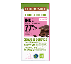 Chocolat noir Inde 77% 100 g Bio