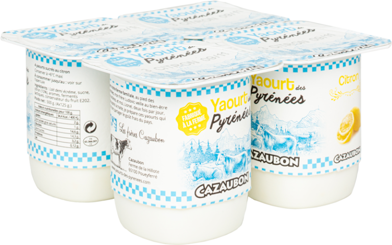 Yaourt fermier vache au citron Cazaubon 125 g x 4