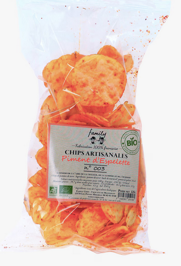 Chips au piment d'Espelette au chaudron 125 g Bio
