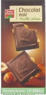 Chocolat lait noisettes entières 200 g
