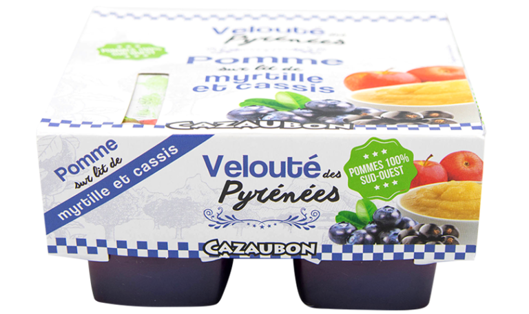 Velouté de pomme myrtille cassis 125 g X 4
